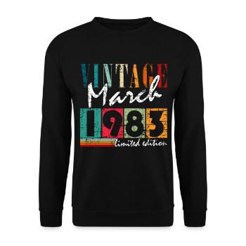 40th birthday Mann Original March Born 1983 - Unisex Sweatshirt - black - Front - Alina (178cm) & Michal (187cm)