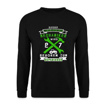 27 Geburtstag Landmaschinenmechaniker Spruch - Unisex Pullover - Schwarz - Vorne - Alina (178cm) & Michal (187cm)