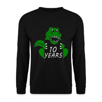 10 years birthday 10th children's birthday - Unisex Sweatshirt - black - Front - Alina (178cm) & Michal (187cm)