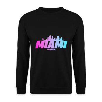 Miami Retro Florida Palms Skyline Beach - Sweat-shirt Unisexe - noir - Devant - Alina (178cm) & Michal (187cm)