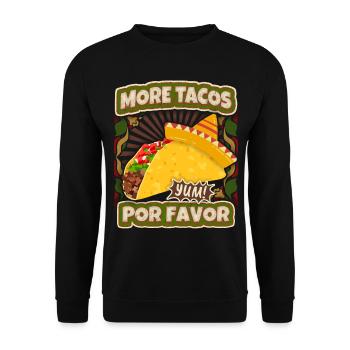 Tacos Sombrero Hat drôle de dicton dans le style vintage - Sweat-shirt Unisexe - noir - Devant - Alina (178cm) & Michal (187cm)