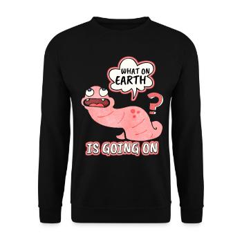 earthworm, funny worm, saying, pun, pun - Unisex Sweatshirt - black - Front - Alina (178cm) & Michal (187cm)