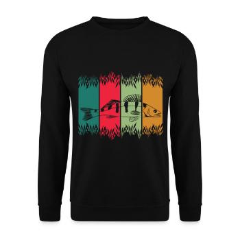 Zander drôle de chemise pour les vrais pêcheurs de sandre - Sweat-shirt Unisexe - noir - Devant - Alina (178cm) & Michal (187cm)