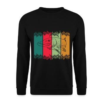Great Pike Angler Angel Fishing Sayings Gift - Unisex Sweatshirt - black - Front - Alina (178cm) & Michal (187cm)