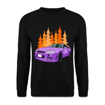 Sportauto Herbst Supercar Rennwagen PS Horsepower - Unisex Pullover - Schwarz - Vorne - Alina (178cm) & Michal (187cm)