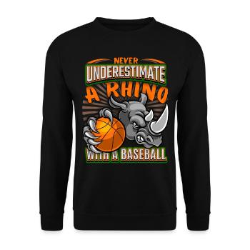Basketball funny Rhinoceros, Rhino saying - Unisex Sweatshirt - black - Front - Alina (178cm) & Michal (187cm)