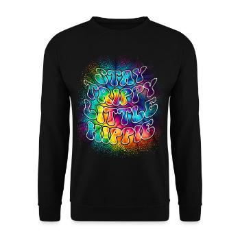 Teinture Hippie Peace Tie - Sweat-shirt Unisexe - noir - Devant - Alina (178cm) & Michal (187cm)