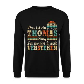 THOMAS - Unisex Pullover - Schwarz - Vorne - Alina (178cm) & Michal (187cm)