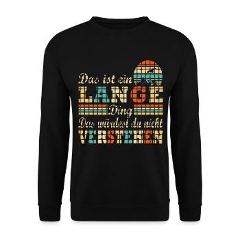 Name LANGE - Unisex Pullover - Schwarz - Vorne - Alina (178cm) & Michal (187cm)