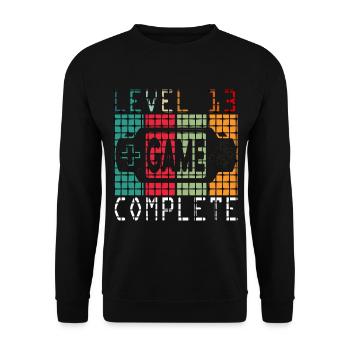 Geburtstag 13. Level Geboren 2007 Gamer Geschenk - Unisex Pullover - Schwarz - Vorne - Alina (178cm) & Michal (187cm)