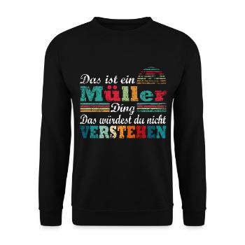 Müller - Unisex Pullover - Schwarz - Vorne - Alina (178cm) & Michal (187cm)