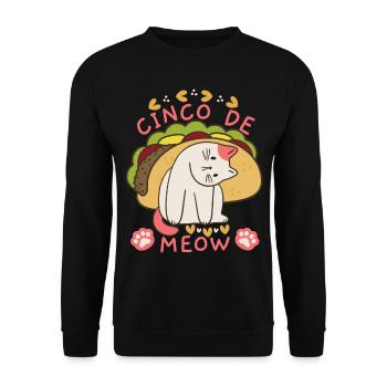 Cinco-de-Mayo, Mexico, funny cat, saying - Unisex Sweatshirt - black - Front - Alina (178cm) & Michal (187cm)