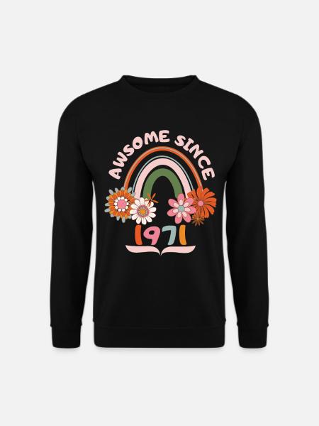 Anniversaire de style rétro, né en 1971 dicton vintage - Sweat-shirt Unisexe - noir