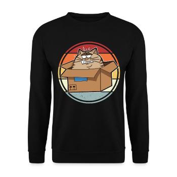 Chat dans une boîte - Sweat-shirt Unisexe - noir - Devant - Alina (178cm) & Michal (187cm)