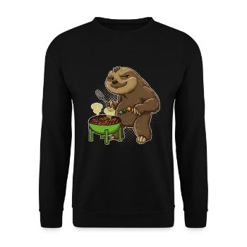 Sloth Grill King Grill Master Grill Tongs Grill - Sweat-shirt Unisexe - noir - Devant - Alina (178cm) & Michal (187cm)