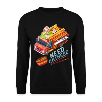 Cuisine chinoise, Cuisine chinoise, Food Truck - Sweat-shirt Unisexe - noir - Devant - Alina (178cm) & Michal (187cm)