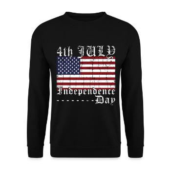 Independence Day , American holiday - Unisex Sweatshirt - black - Front - Alina (178cm) & Michal (187cm)