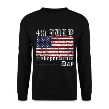 Patriotic America USA Flag 4 juillet - Sweat-shirt Unisexe - noir - Devant - Alina (178cm) & Michal (187cm)
