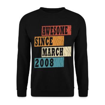 March 2008, 15 years birthday children - Unisex Sweatshirt - black - Front - Alina (178cm) & Michal (187cm)