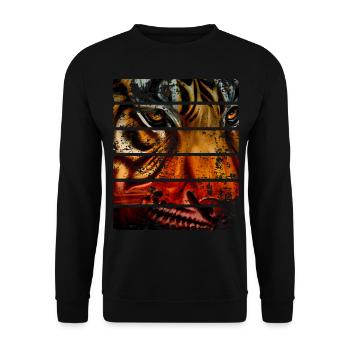 Tigre - Sweat-shirt Unisexe - noir - Devant - Alina (178cm) & Michal (187cm)