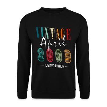 Limited Edition 20th birthday 2003 April born - Unisex Sweatshirt - black - Front - Alina (178cm) & Michal (187cm)