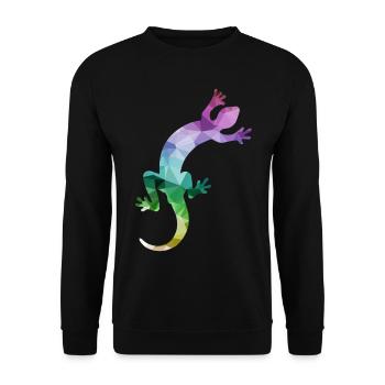 Reptil Echse - Unisex Pullover - Schwarz - Vorne - Alina (178cm) & Michal (187cm)