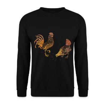 Chicken Love Gift - Unisex Sweatshirt - black - Front - Alina (178cm) & Michal (187cm)
