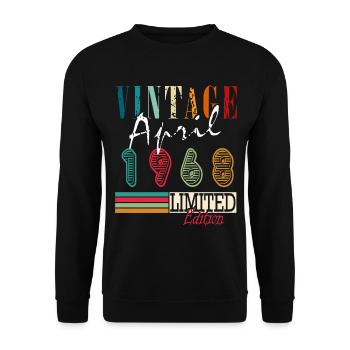Avril 1968 Naissance - Sweat-shirt Unisexe - noir - Devant - Alina (178cm) & Michal (187cm)