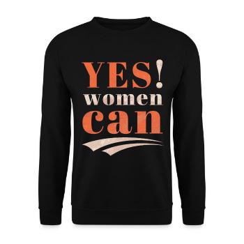 Slogan de motivation pour femmes, typographie vintage - Sweat-shirt Unisexe - noir - Devant - Alina (178cm) & Michal (187cm)