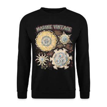 Vintage Ocean, étoile de mer botanique, mandala antique - Sweat-shirt Unisexe - noir - Devant - Alina (178cm) & Michal (187cm)