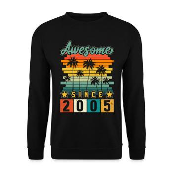 2005 Born Birthday Year of birth vintage - Unisex Sweatshirt - black - Front - Alina (178cm) & Michal (187cm)