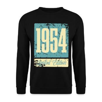 1954 Naissance Anniversaire Année de naissance - Sweat-shirt Unisexe - noir - Devant - Alina (178cm) & Michal (187cm)