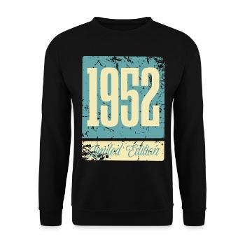 1952 Anniversaire de naissance Année de naissance - Sweat-shirt Unisexe - noir - Devant - Alina (178cm) & Michal (187cm)