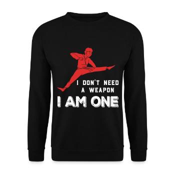 Karate Kung Kampfsport Kickboxen Judo Fu Geschenk - Unisex Pullover - Schwarz - Vorne - Alina (178cm) & Michal (187cm)
