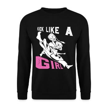 Karate Taekwondo Mädchen Frauen Karate Kick - Unisex Pullover - Schwarz - Vorne - Alina (178cm) & Michal (187cm)