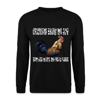 Chicken Whisperer Chicken Lover - Unisex Sweatshirt - black - Front - Alina (178cm) & Michal (187cm)