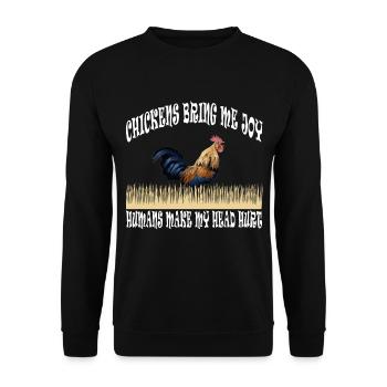 Chicken Chickens Chicken coop Christmas Gift - Unisex Sweatshirt - black - Front - Alina (178cm) & Michal (187cm)