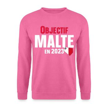 Malte 2023 Maltais Europe Pays Cadeau Humour - Sweat-shirt Unisexe - rose - Devant
