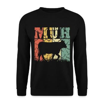 MUH Kuh Rind - Unisex Pullover - Schwarz - Vorne - Alina (178cm) & Michal (187cm)
