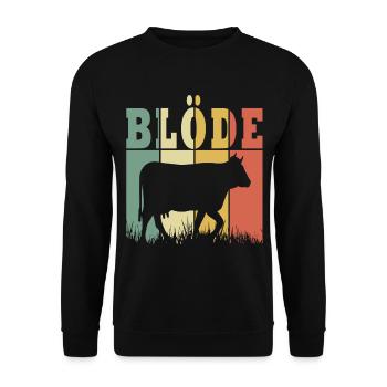 Kuh Kühe Rind Bauernhof Landwirt Geschenk - Unisex Pullover - Schwarz - Vorne - Alina (178cm) & Michal (187cm)