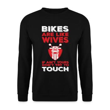Motorcycle Motorcycling Biker Gear - Unisex Sweatshirt - black - Front - Alina (178cm) & Michal (187cm)