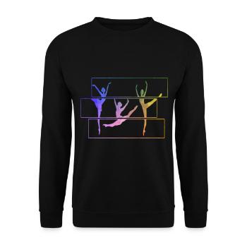 Retro Ballet ballerina - Unisex Sweatshirt - black - Front - Alina (178cm) & Michal (187cm)