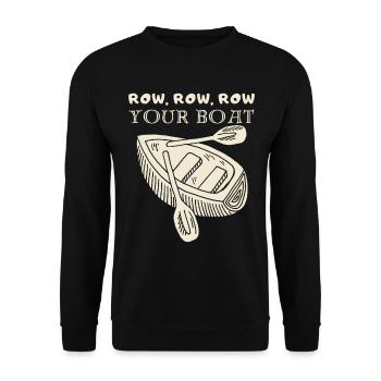 Rowing, boat, rowing boat funny saying nursery rhyme - Unisex Sweatshirt - black - Front - Alina (178cm) & Michal (187cm)