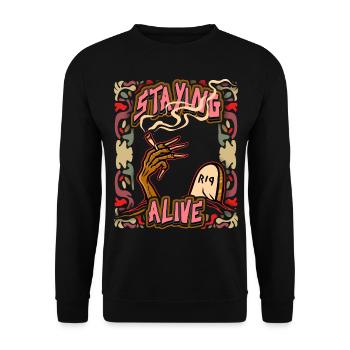 Zombie Joint, Tombstone, Drôle de Cannabis Dicton - Sweat-shirt Unisexe - noir - Devant - Alina (178cm) & Michal (187cm)