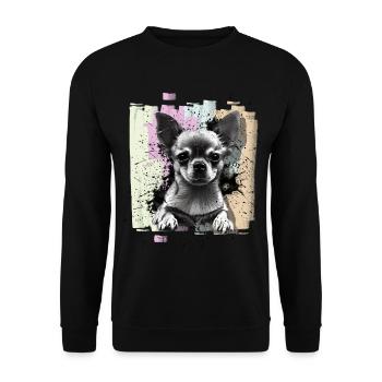 Chihuahua - Unisex Sweatshirt - black - Front - Alina (178cm) & Michal (187cm)