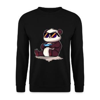 Panda Gaming Gamer - Sweat-shirt Unisexe - noir - Devant - Alina (178cm) & Michal (187cm)