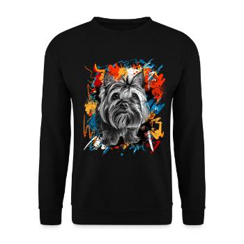 Yorkshire Terrier - Unisex Sweatshirt - black - Front - Alina (178cm) & Michal (187cm)