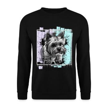 Yorkshire Terrier - Unisex Sweatshirt - black - Front - Alina (178cm) & Michal (187cm)
