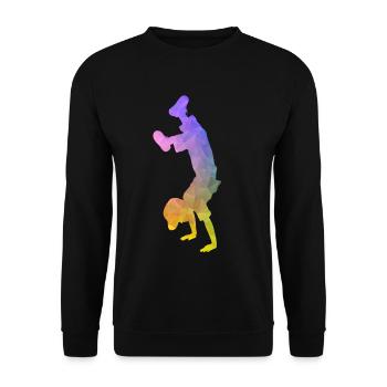 Handstand Shirt - Sport Fitness Yoga Gift - Unisex Sweatshirt - black - Front - Alina (178cm) & Michal (187cm)