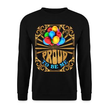 Rainbow Balloon, Proud-to-be-me slogan LGBTQ - Unisex Sweatshirt - black - Front - Alina (178cm) & Michal (187cm)